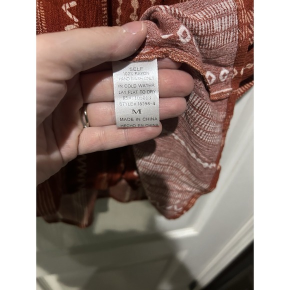 Savanna Jane Brown Cream Floral Embroidery Top Sz M NWT Western Boho Festival - Picture 5 of 7